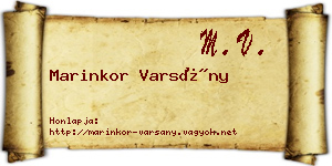 Marinkor Varsány névjegykártya